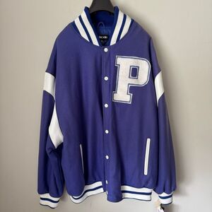 Vintage Deadstock Pelle Pelle Varsity Jacket Royal Sz 4X  Hip Hop Streetwear